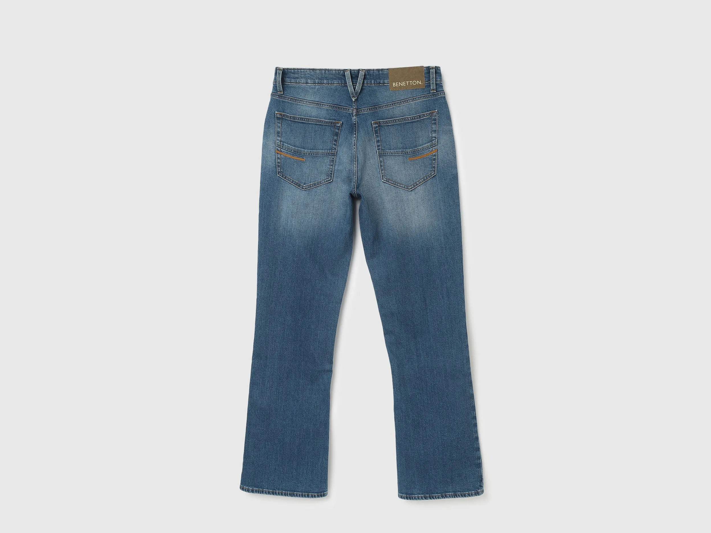 Solid Boot-Leg Fit Jeans