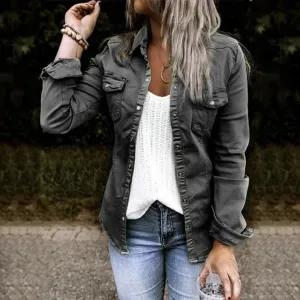 Sophia Trendy Hip Denim Jacket (2024)