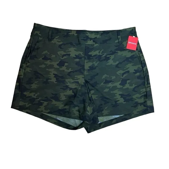 Spanx Green Camo Sunshine Shorts 6” Sz.1X