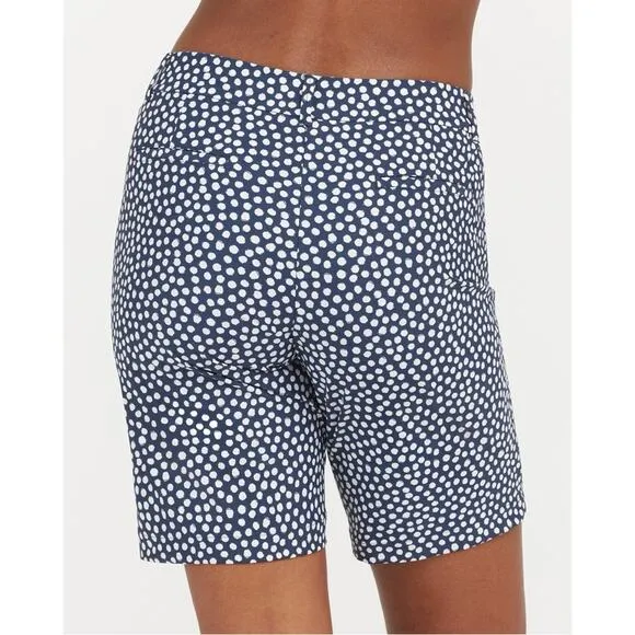Spanx Sunshine Shorts, 10&quot; Navy Printed Dot Xlarge  NWT