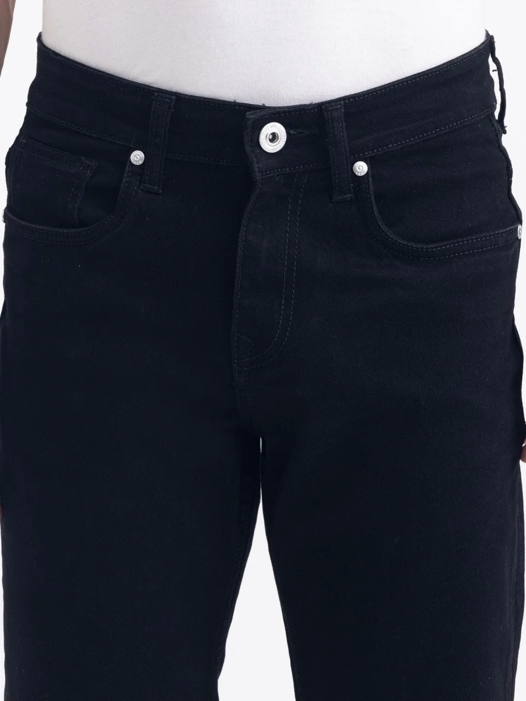 Straight Fit Black Denim Jeans