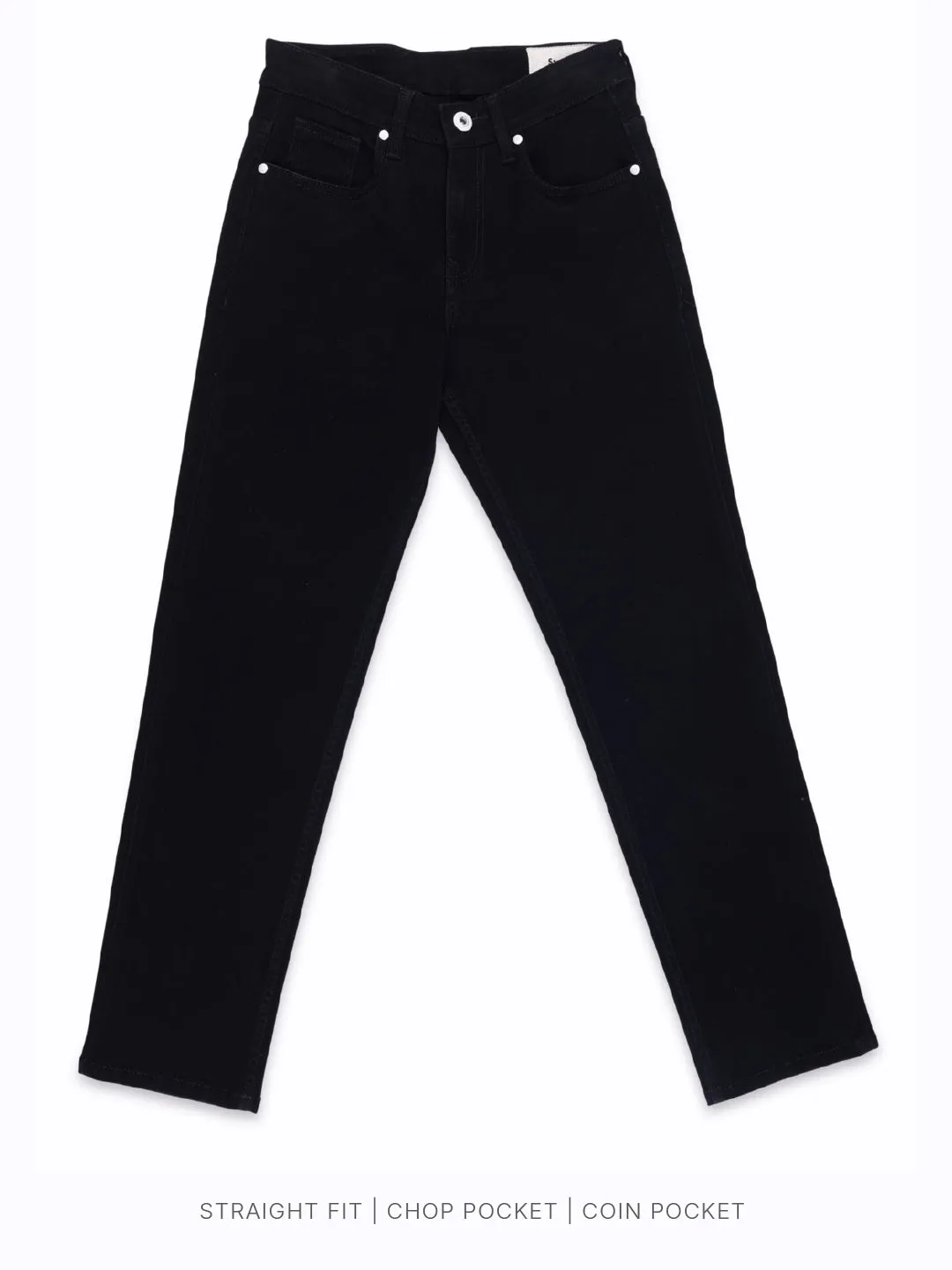 Straight Fit Black Denim Jeans