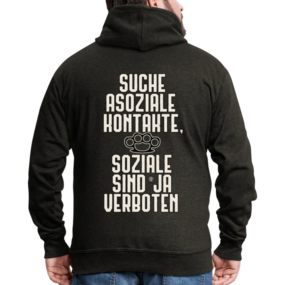 Suche asoziale Kontakte soziale sind ja verboten - Männer Premium Kapuzenjacke