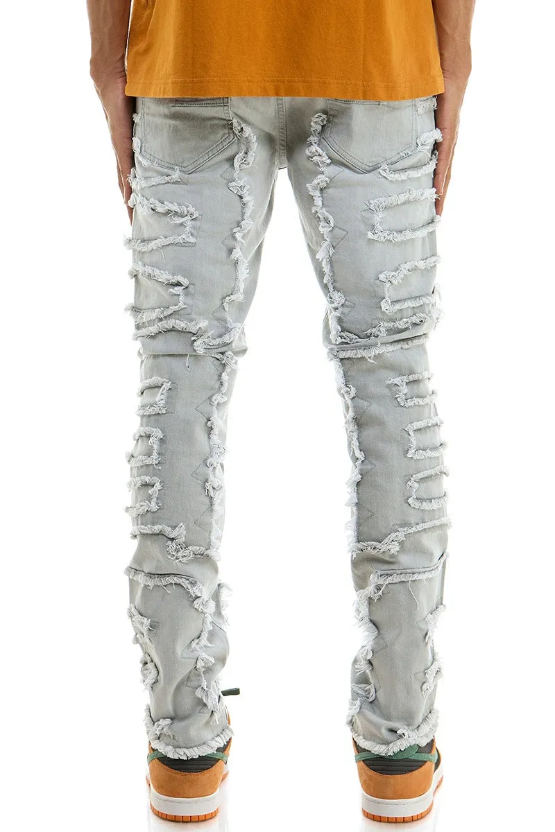 Symmetrical Patched Skinny Jeans - Skinny Fit
