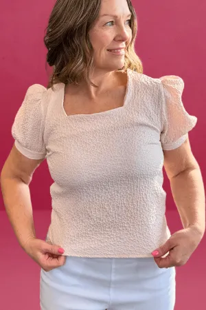 Textured Princess Sleeve Top