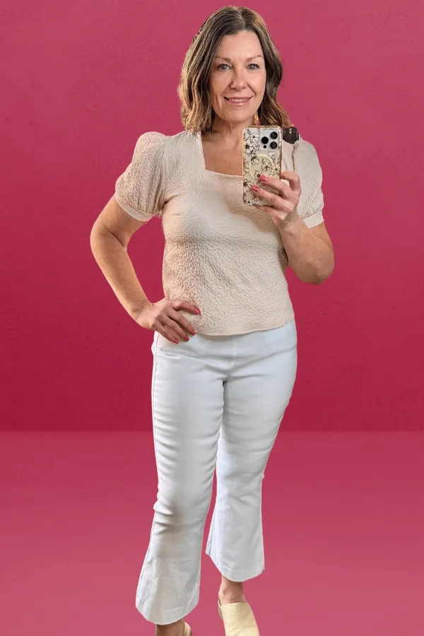 Textured Princess Sleeve Top
