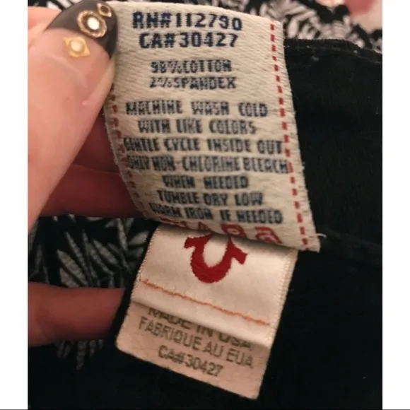 True Religion Brand Jeans Distressed Black Skinny