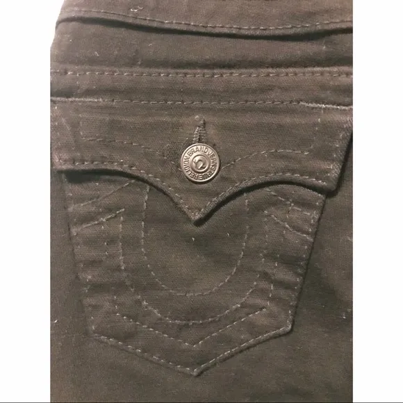 True Religion Brand Jeans Distressed Black Skinny