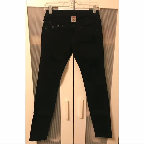 True Religion Brand Jeans Distressed Black Skinny