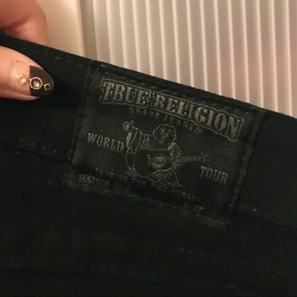 True Religion Brand Jeans Distressed Black Skinny