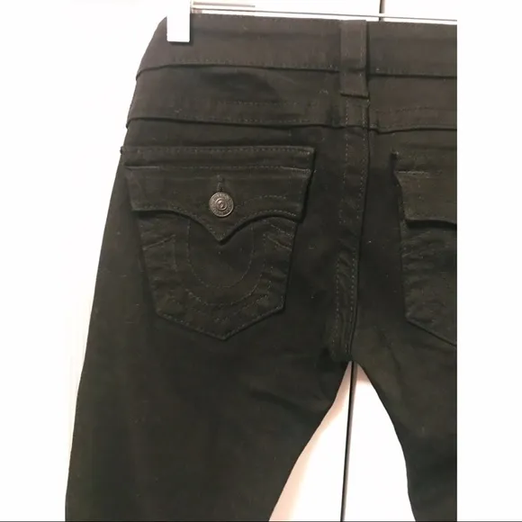 True Religion Brand Jeans Distressed Black Skinny