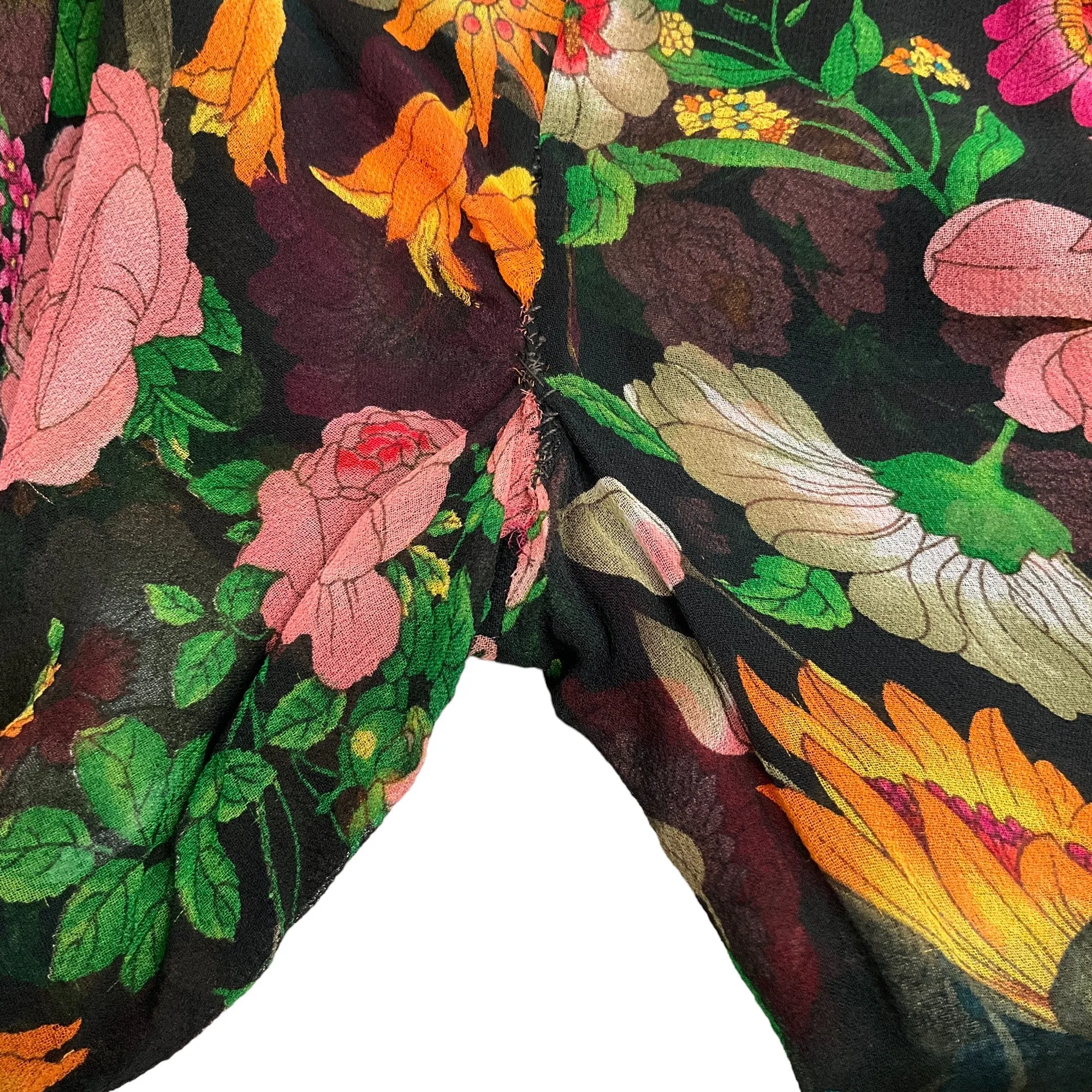 Tuleh Black Multi Floral Chiffon Dress