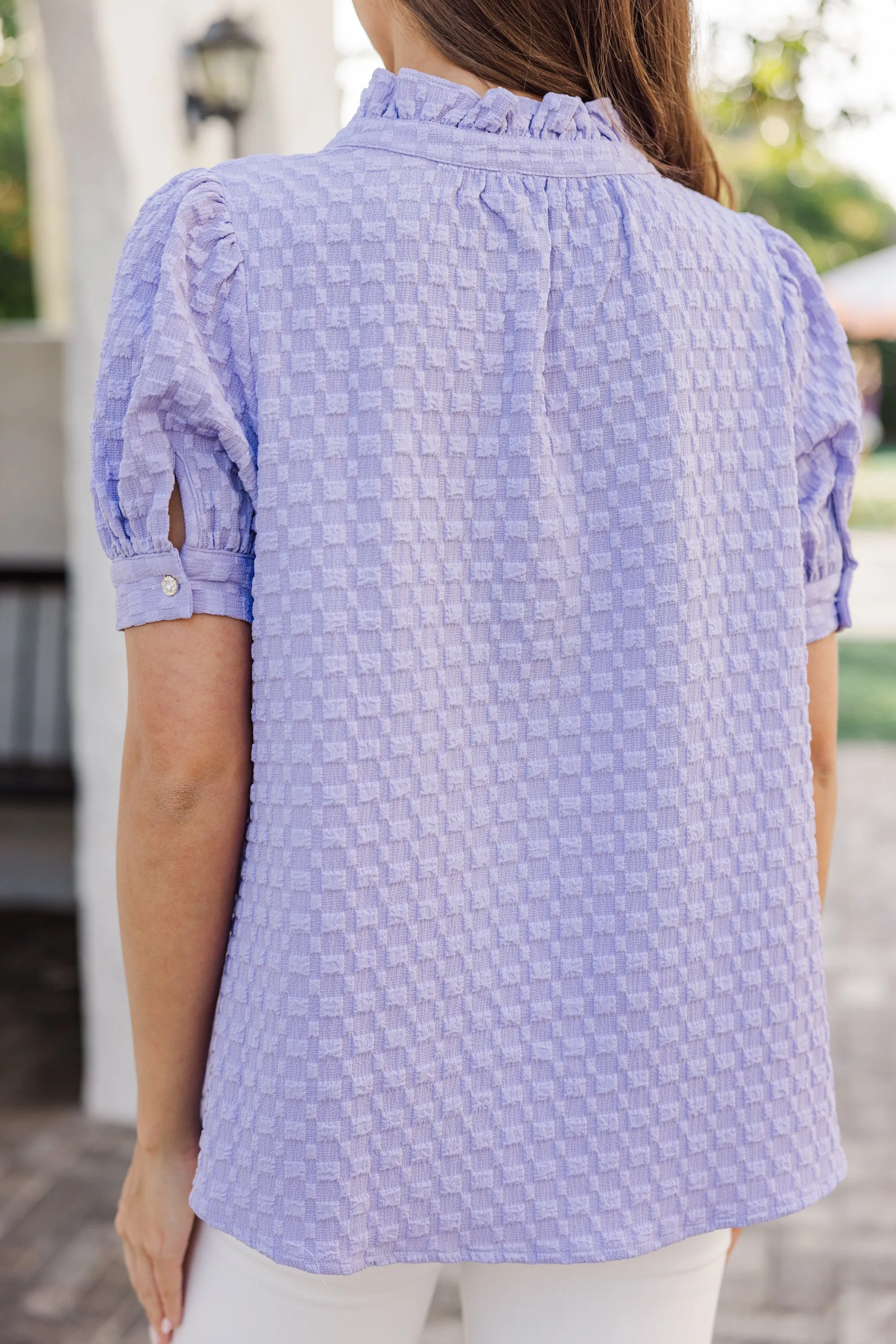 Up To You Lavender Textured Blouse