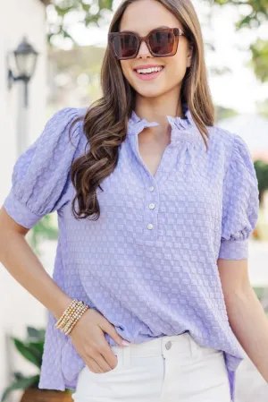 Up To You Lavender Textured Blouse