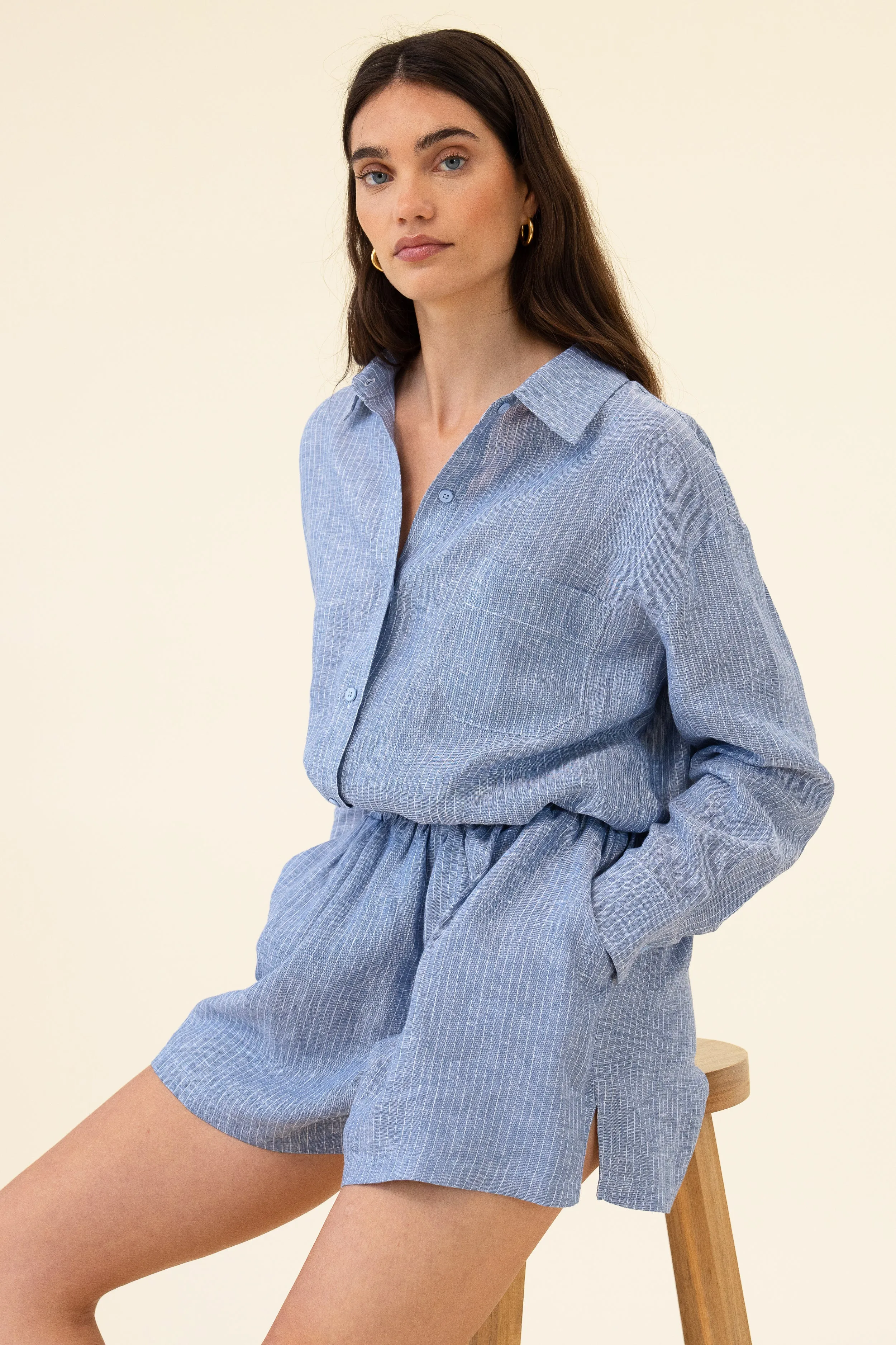 VERA SHIRT - BLUE STRIPE