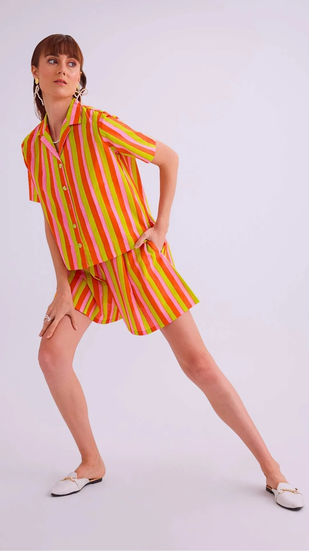 Vesper Shirt & Dottie Shorts, Sunset Sorbet