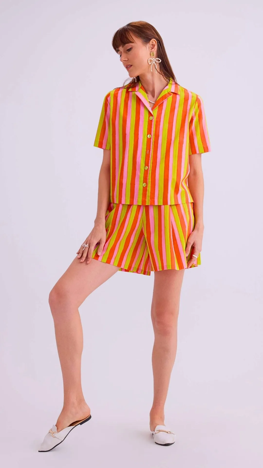 Vesper Shirt & Dottie Shorts, Sunset Sorbet