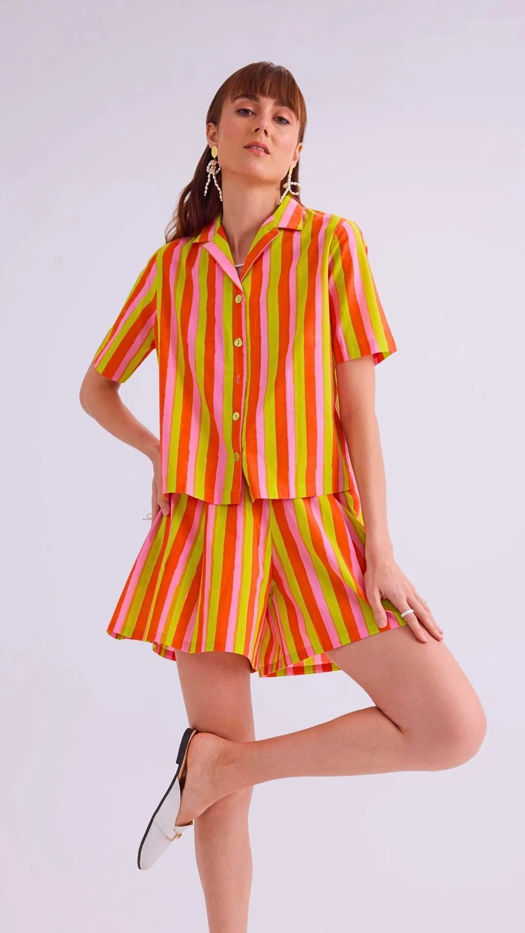 Vesper Shirt & Dottie Shorts, Sunset Sorbet