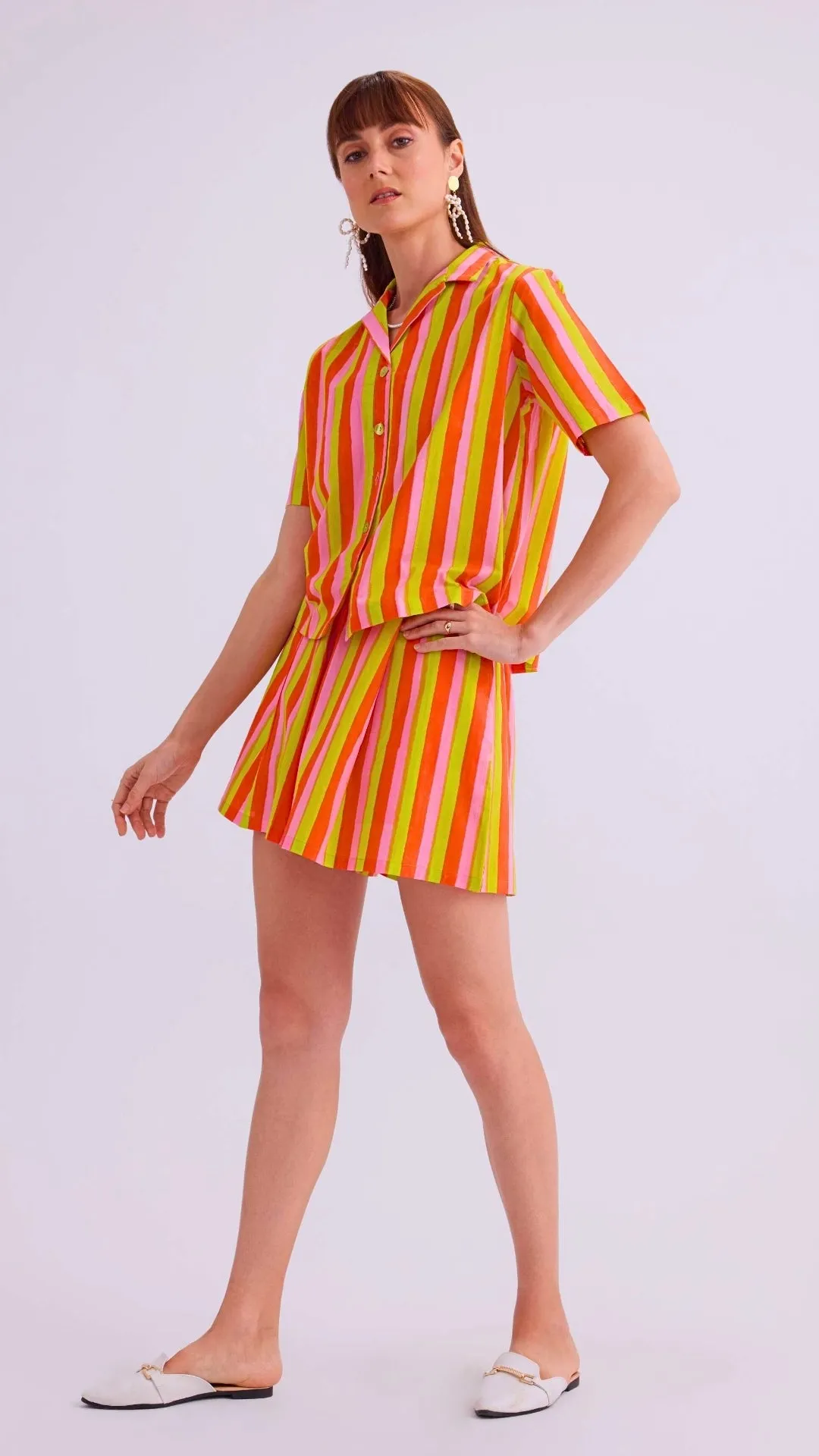 Vesper Shirt & Dottie Shorts, Sunset Sorbet