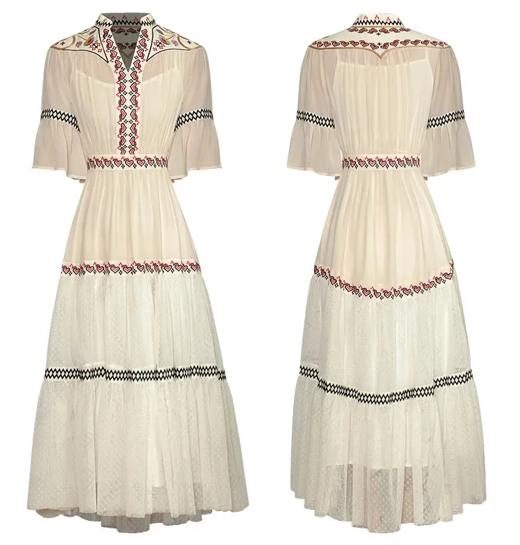Violet Embroidery  Vintage Dress