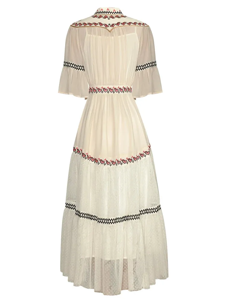 Violet Embroidery  Vintage Dress