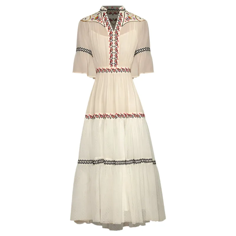 Violet Embroidery  Vintage Dress