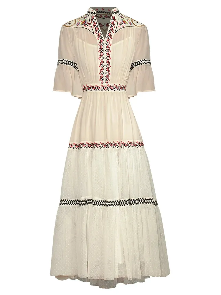 Violet Embroidery  Vintage Dress