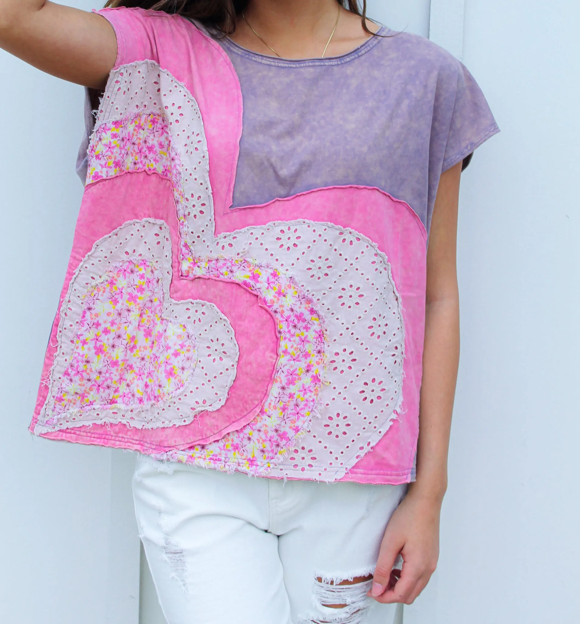 Washed Textile Heart Tee