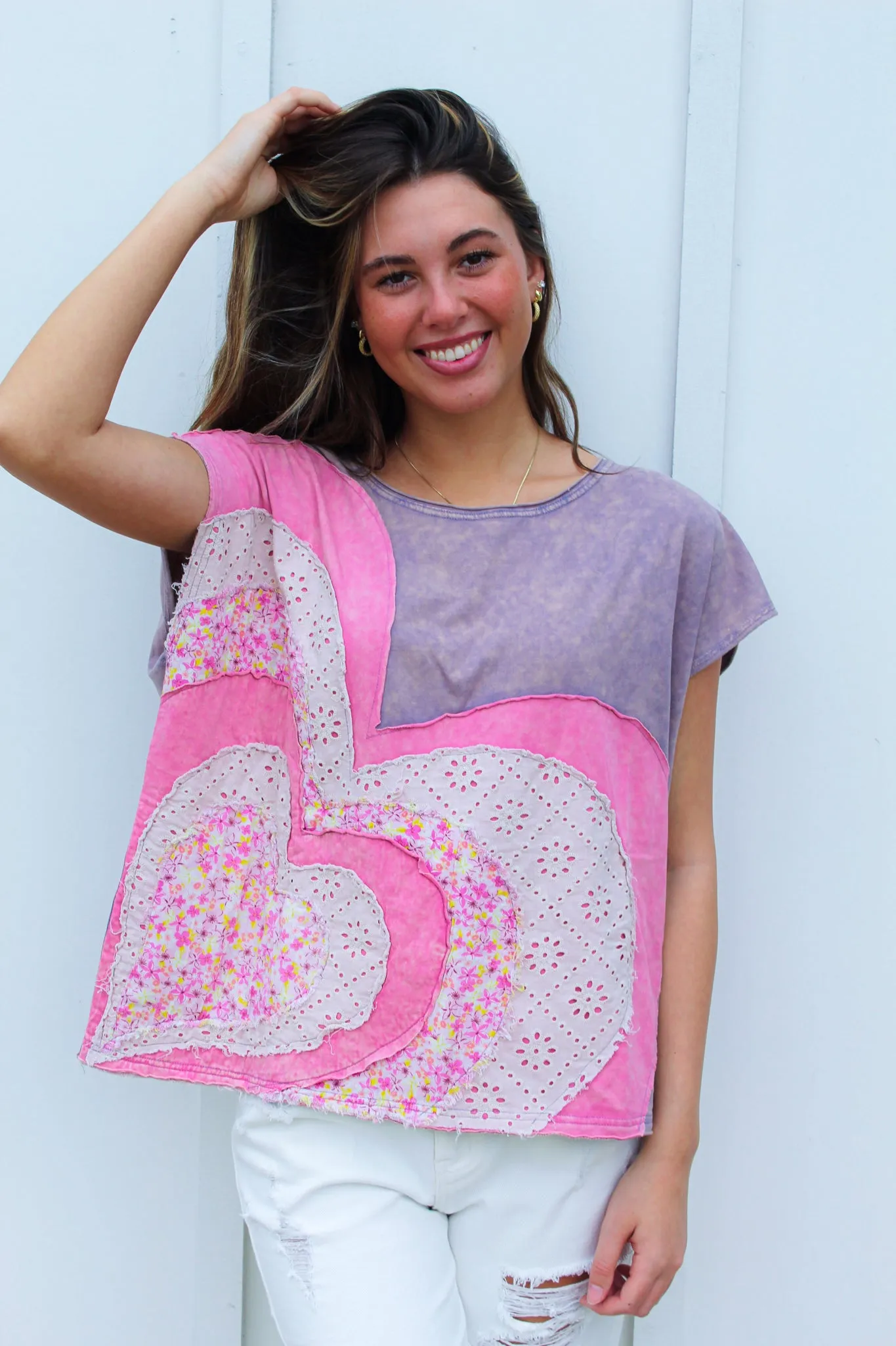 Washed Textile Heart Tee