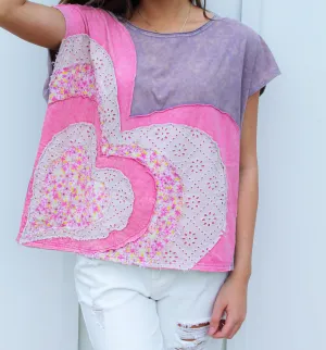 Washed Textile Heart Tee