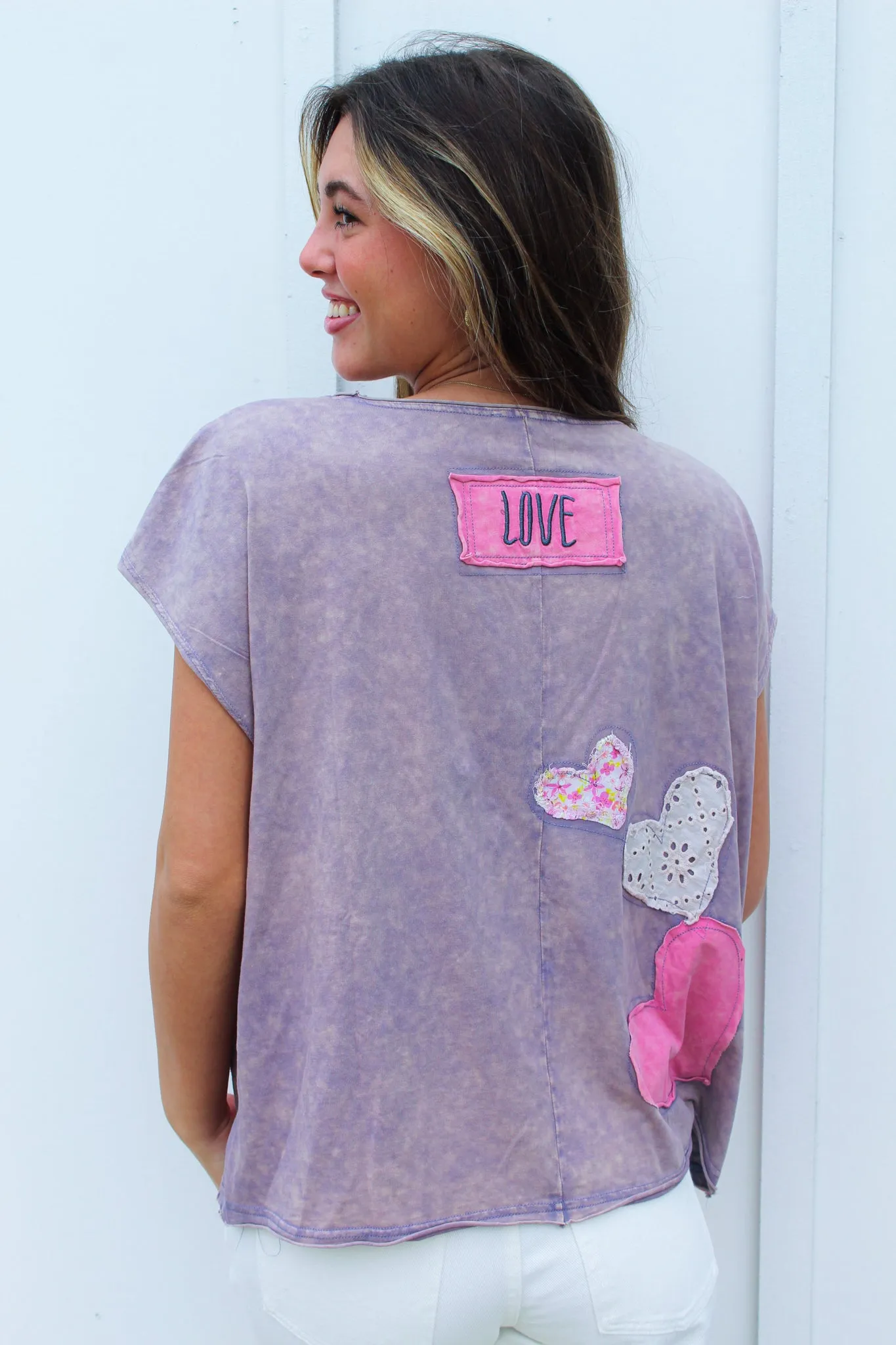Washed Textile Heart Tee