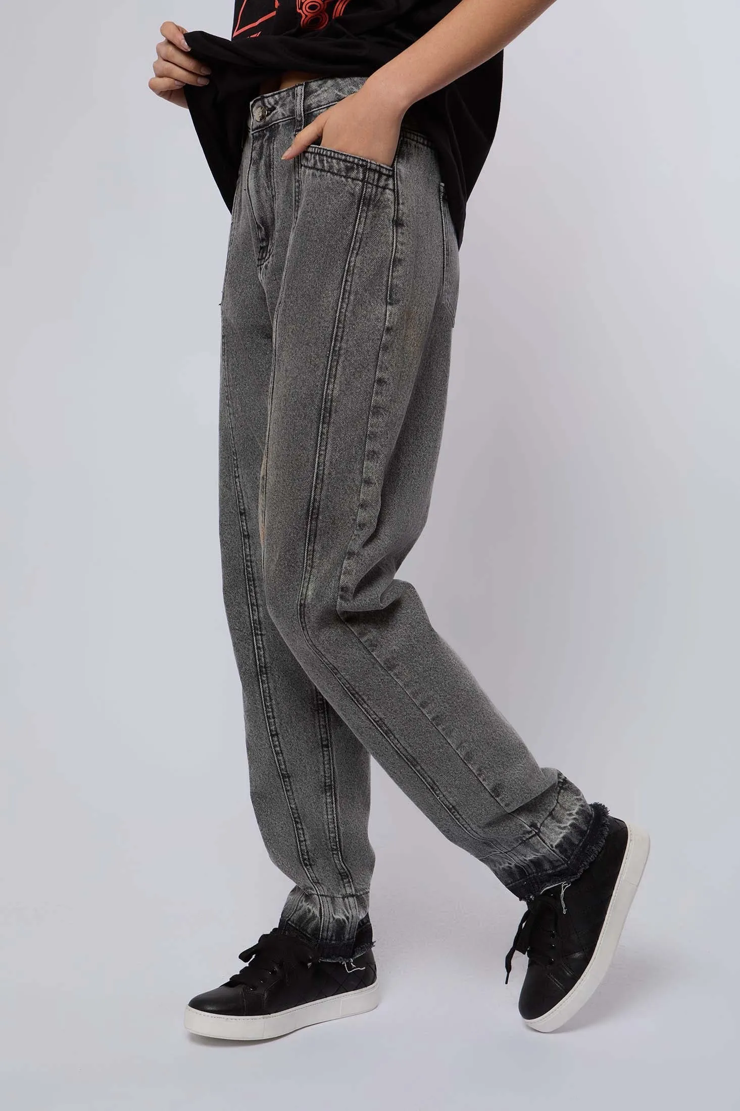 Women Denim Regular Fit Length Jeans Black