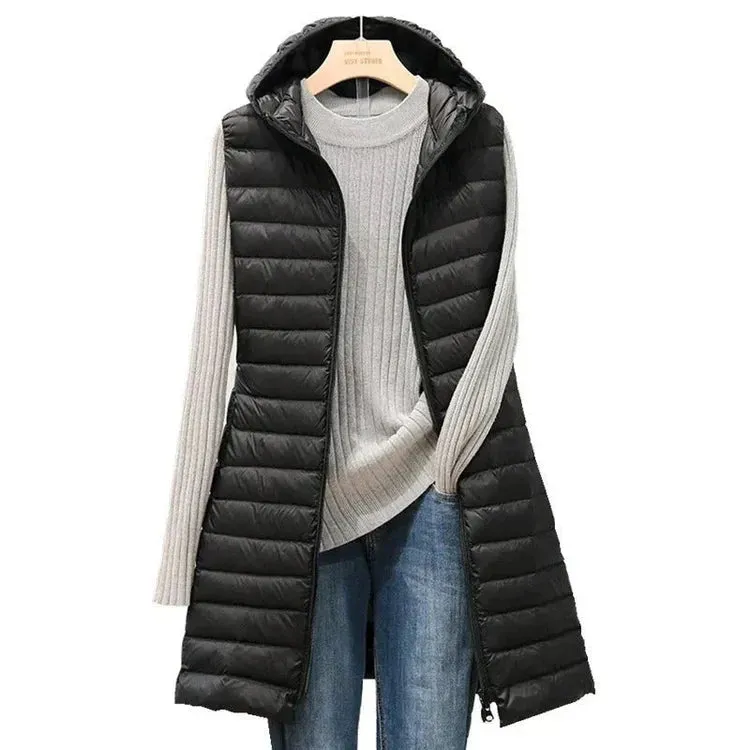 Women's cotton hooded Gera down vest