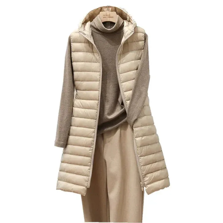 Women's cotton hooded Gera down vest