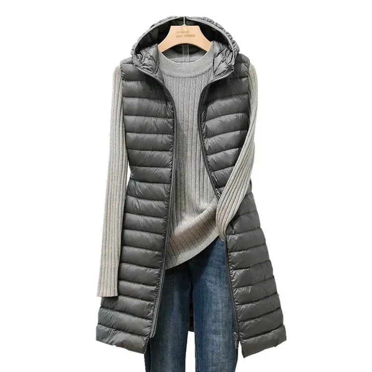 Women's cotton hooded Gera down vest