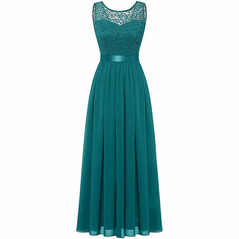 Women's Floral Lace Bridesmaid Dress A-line Swing Party Dress Short/Long Length