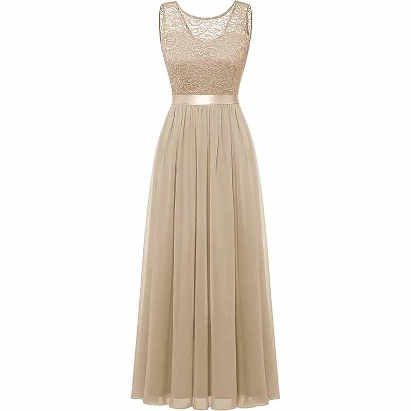 Women's Floral Lace Bridesmaid Dress A-line Swing Party Dress Short/Long Length