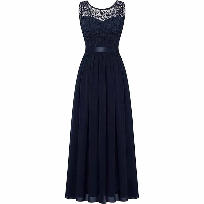 Women's Floral Lace Bridesmaid Dress A-line Swing Party Dress Short/Long Length