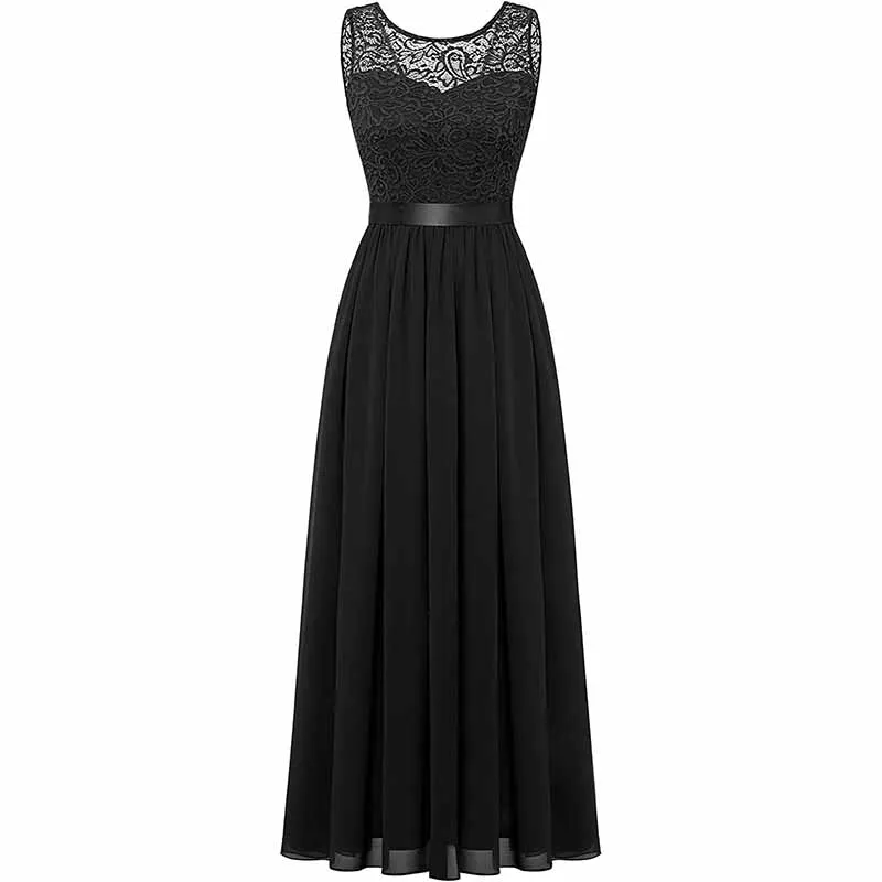Women's Floral Lace Bridesmaid Dress A-line Swing Party Dress Short/Long Length
