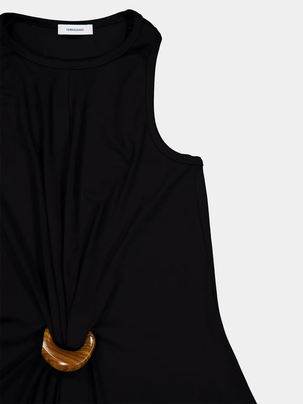 Wooden Buckle Sleeveless Dress