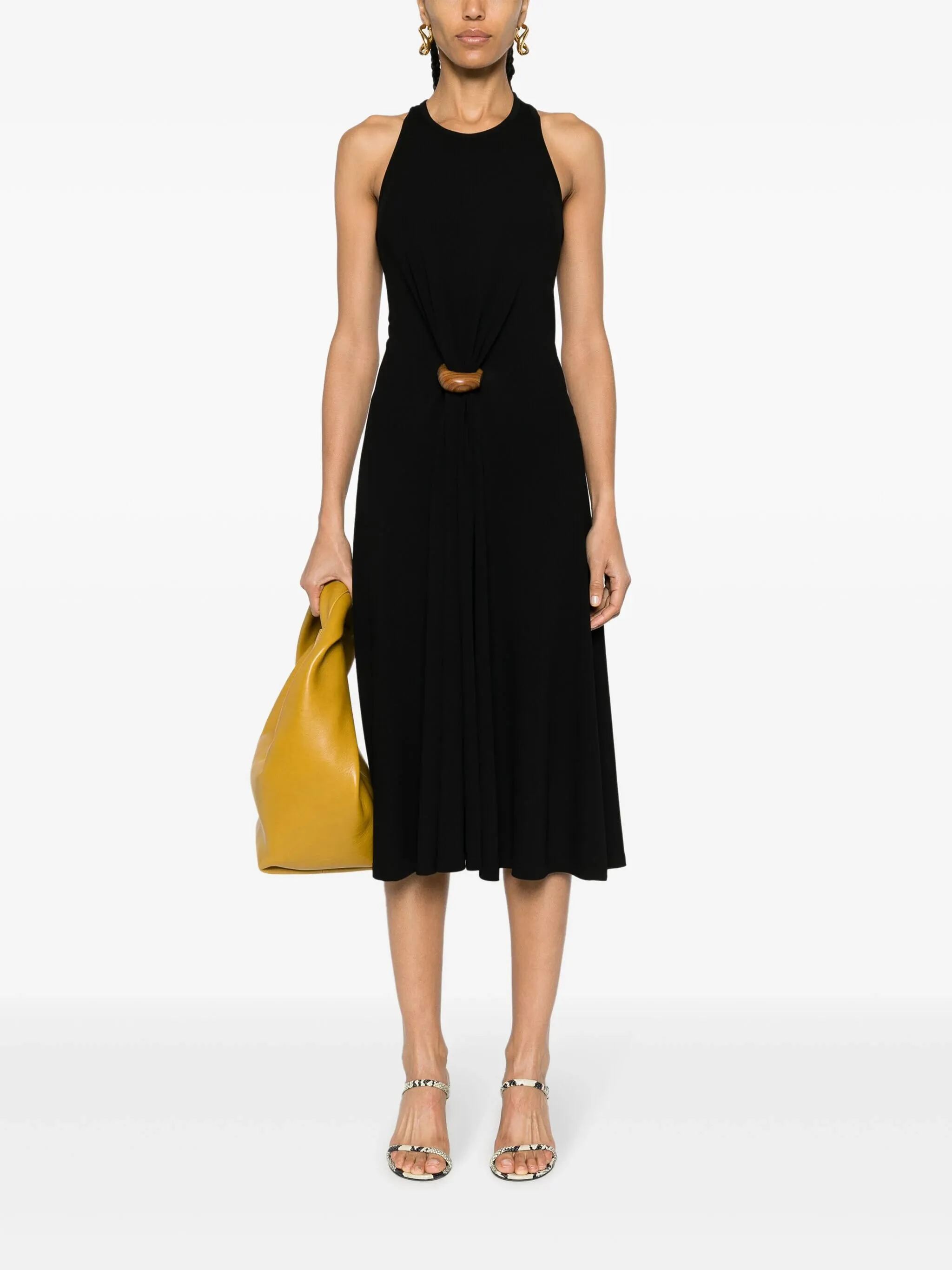 Wooden Buckle Sleeveless Dress