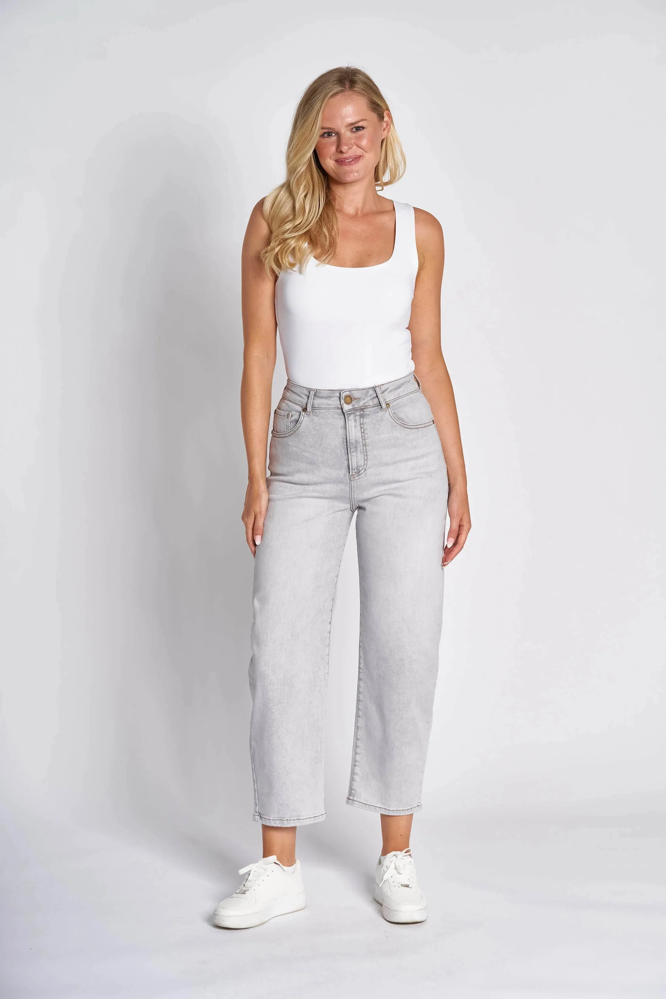 Zhrill | IZA - Mom Jeans | W219 hellgrau
